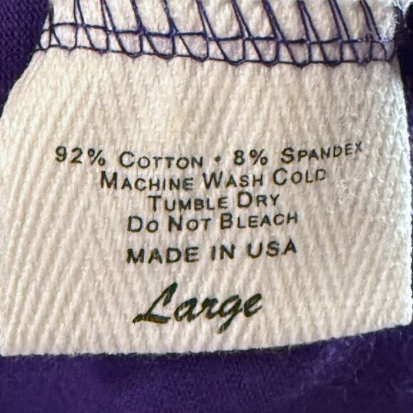 Y2K NOS TCU Mini Strapless Dress Womens Ruffled Layered Purple White Logo Size L - Picture 6 of 7